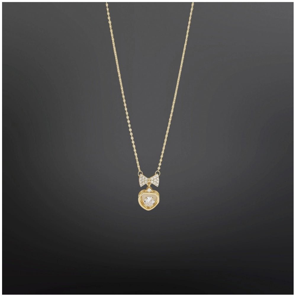 Generic Women's Stainless Steel Heart Shape Golden Delicate Pendent Chain (Gold Plated) - Jewels