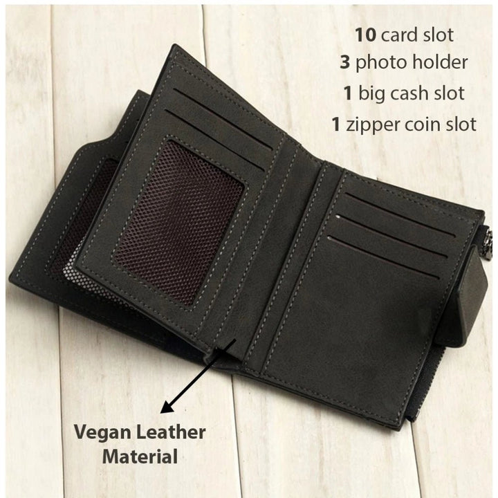 Generic Women's Vegan Leather Small Zipper Wallet (Black) - Bags and Wallet
