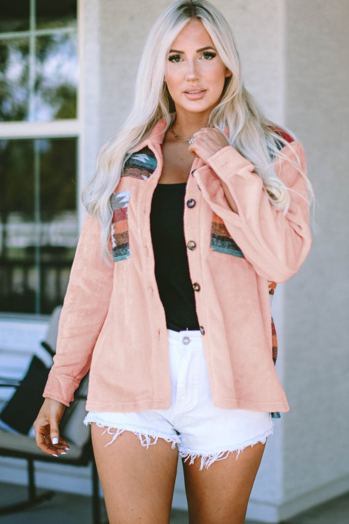 Geometric Button Down Slit Jacket - Outerwear