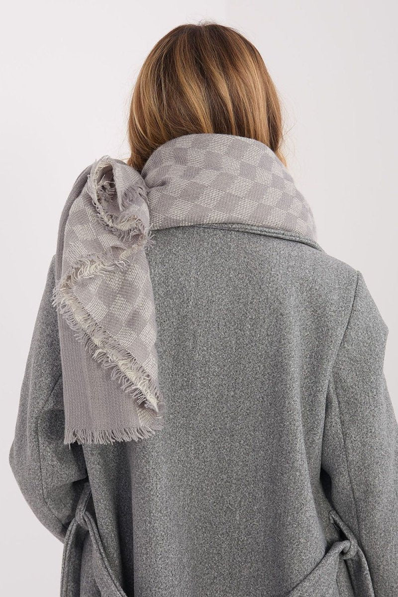 Geometric Pattern Viscose Wool Scarf - 