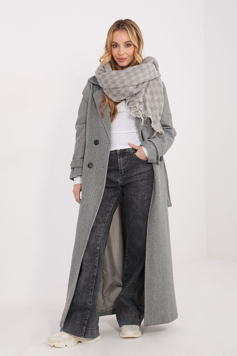 Geometric Pattern Viscose Wool Scarf - 