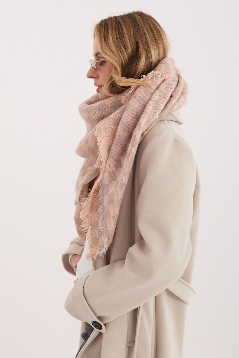 Geometric Pattern Viscose Wool Scarf - 