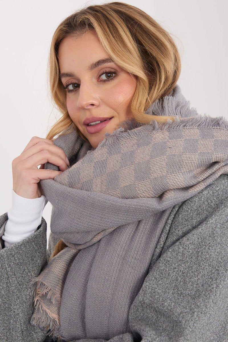 Geometric Pattern Viscose Wool Scarf - 