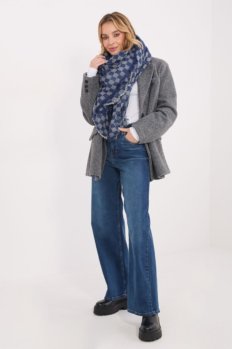 Geometric Pattern Viscose Wool Scarf - 