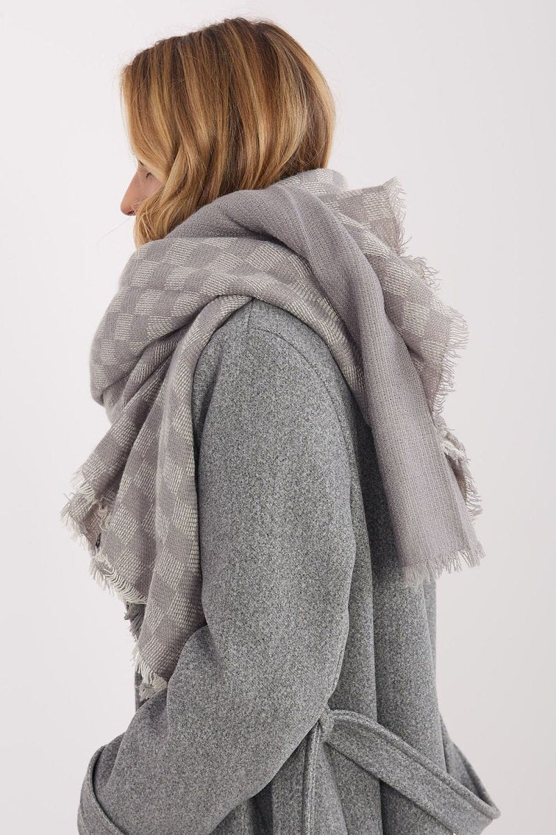 Geometric Pattern Viscose Wool Scarf - 