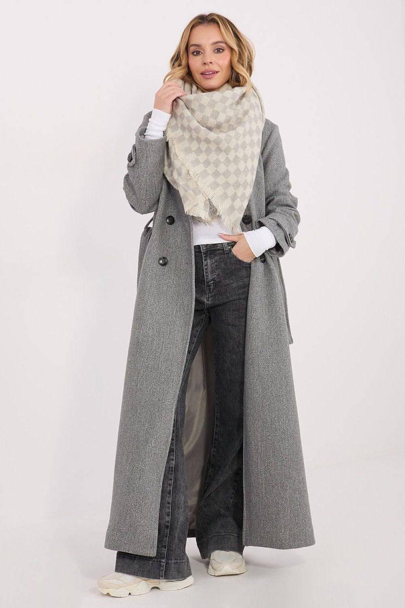 Geometric Pattern Viscose Wool Scarf - 