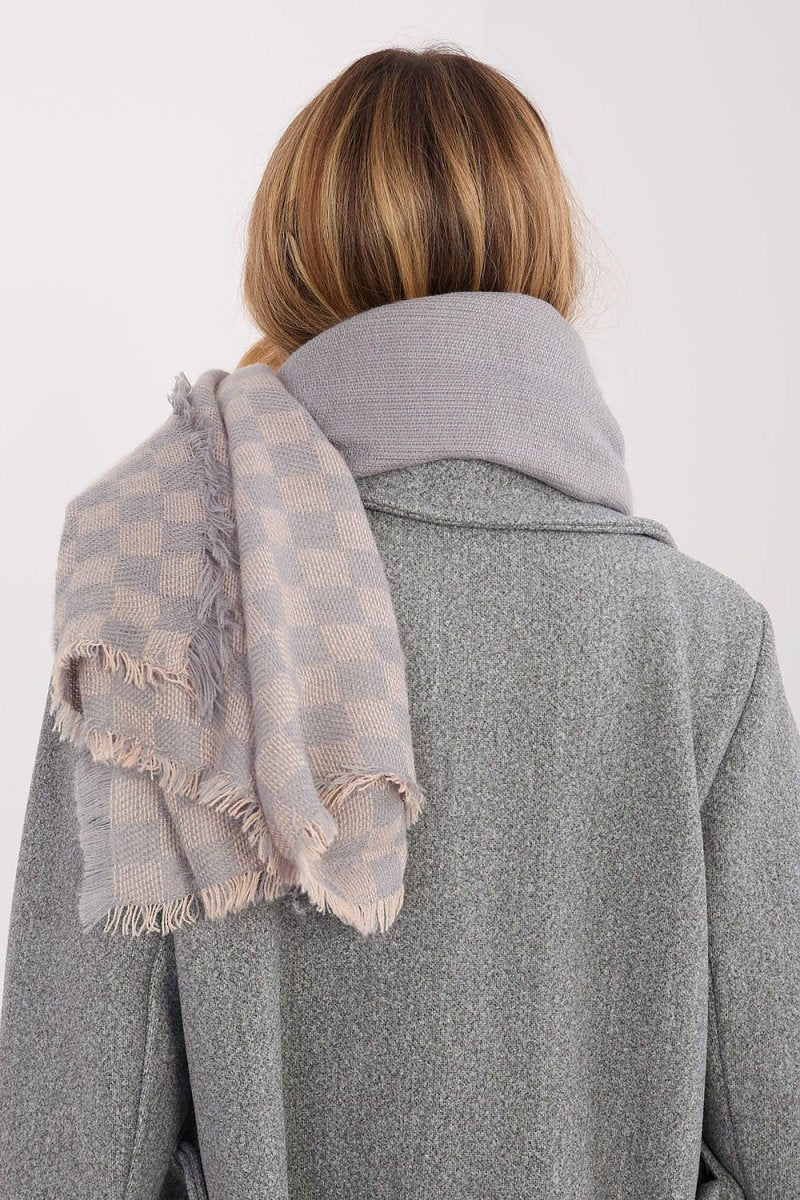 Geometric Pattern Viscose Wool Scarf - 