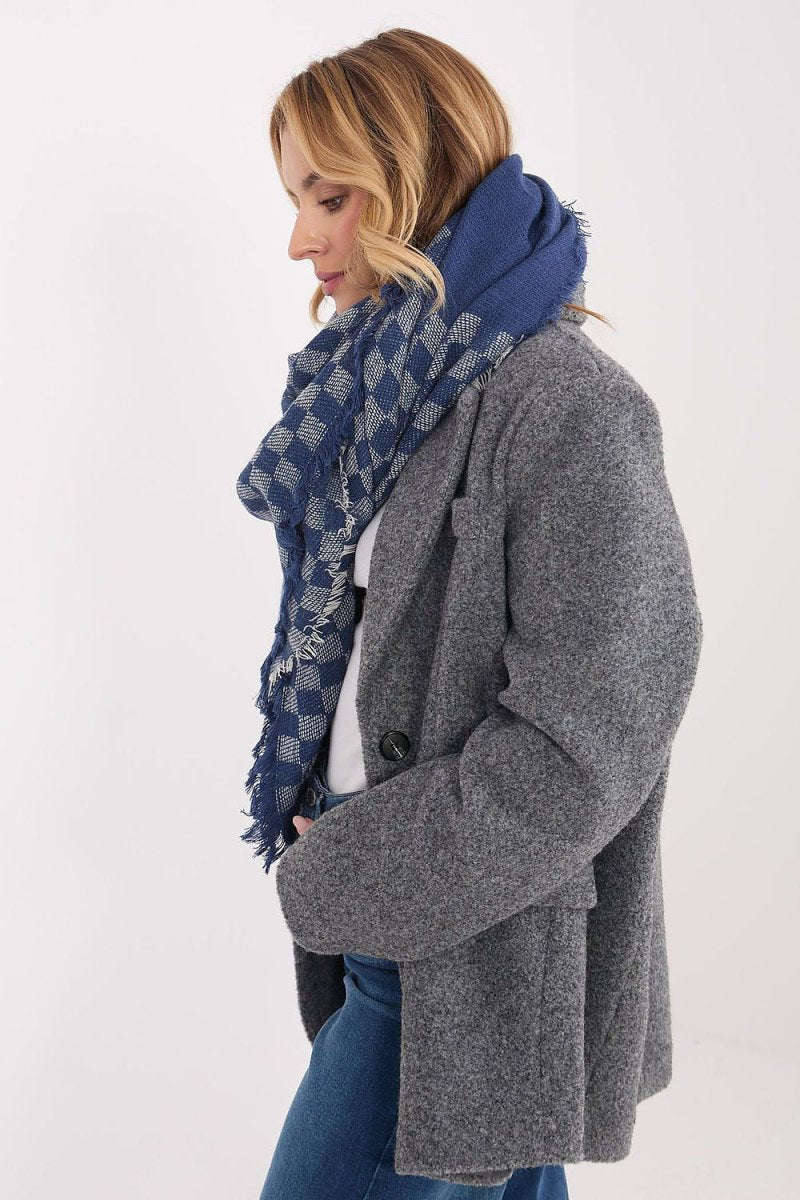 Geometric Pattern Viscose Wool Scarf - 