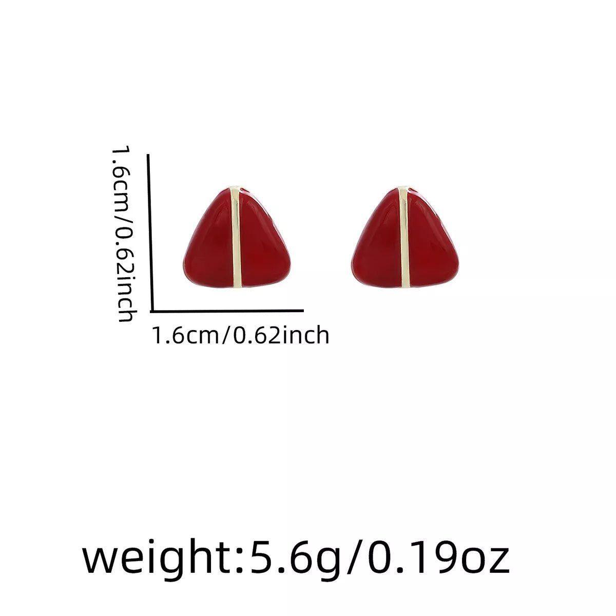 Geometric Triangle Stud Earrings with Gold Accent - 