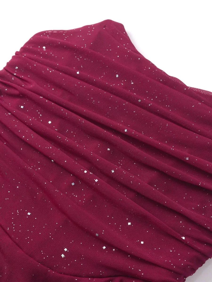 Glitter Tube Mermaid Maxi Dress - 