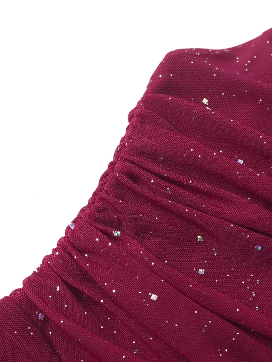 Glitter Tube Mermaid Maxi Dress - 
