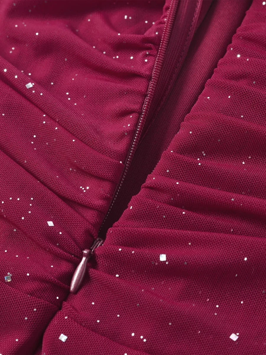 Glitter Tube Mermaid Maxi Dress - 
