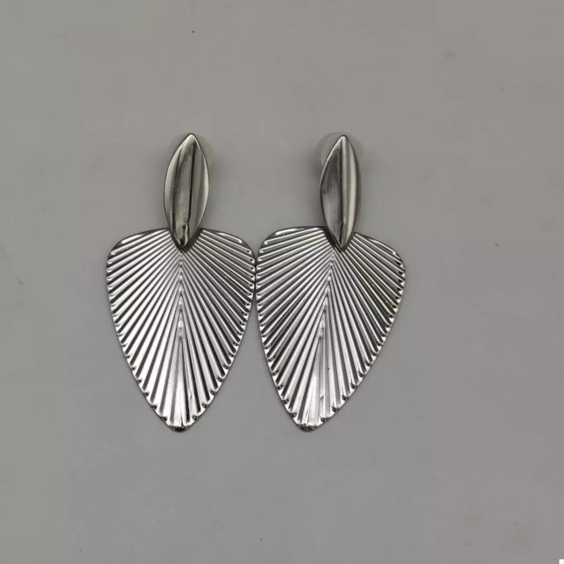 Gold Leaf Shape Dangle Earrings - 