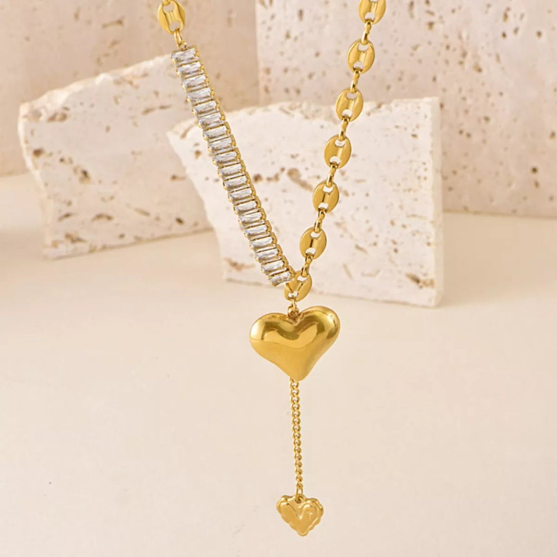 Gold Plated Heart Necklace - 