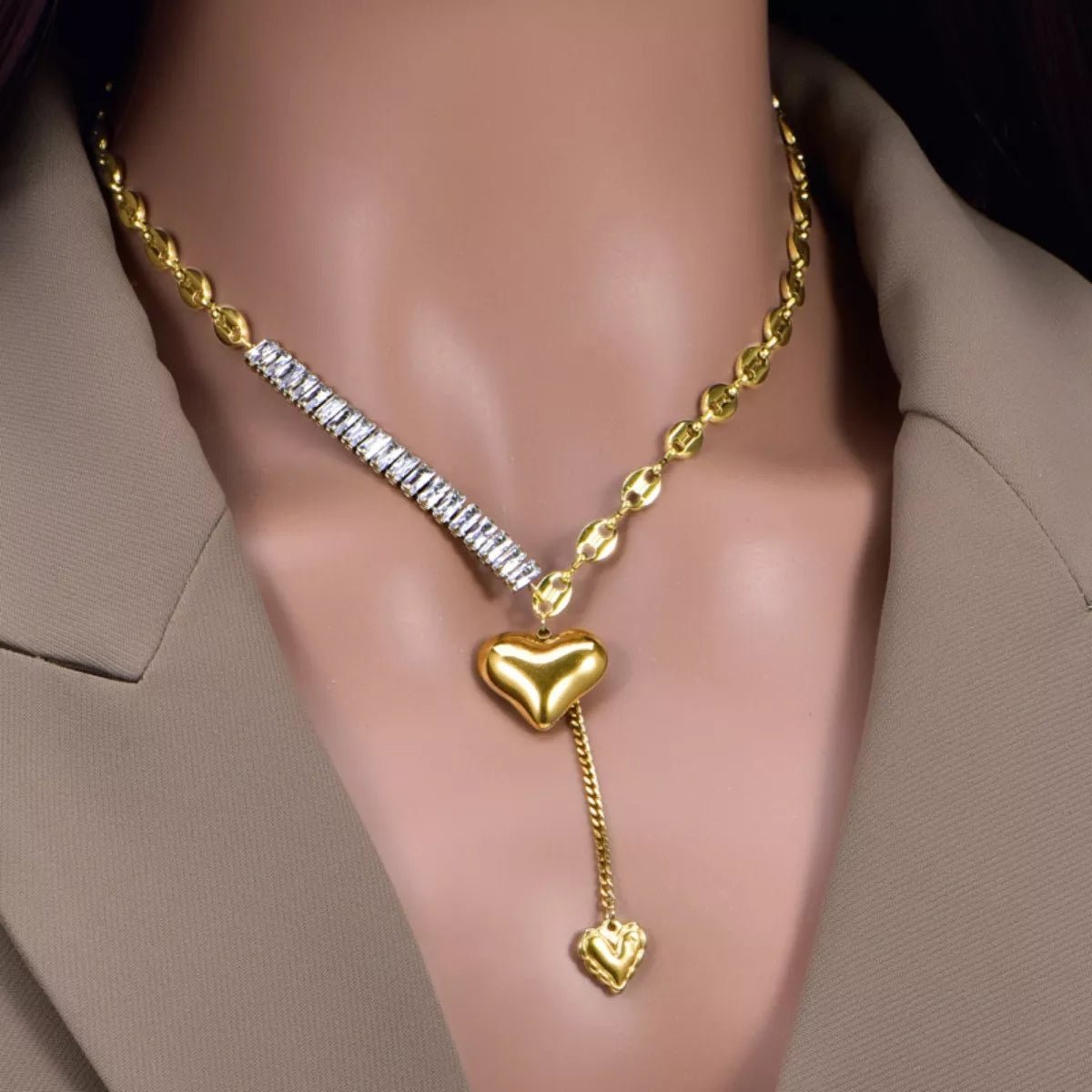 Gold Plated Heart Necklace - 
