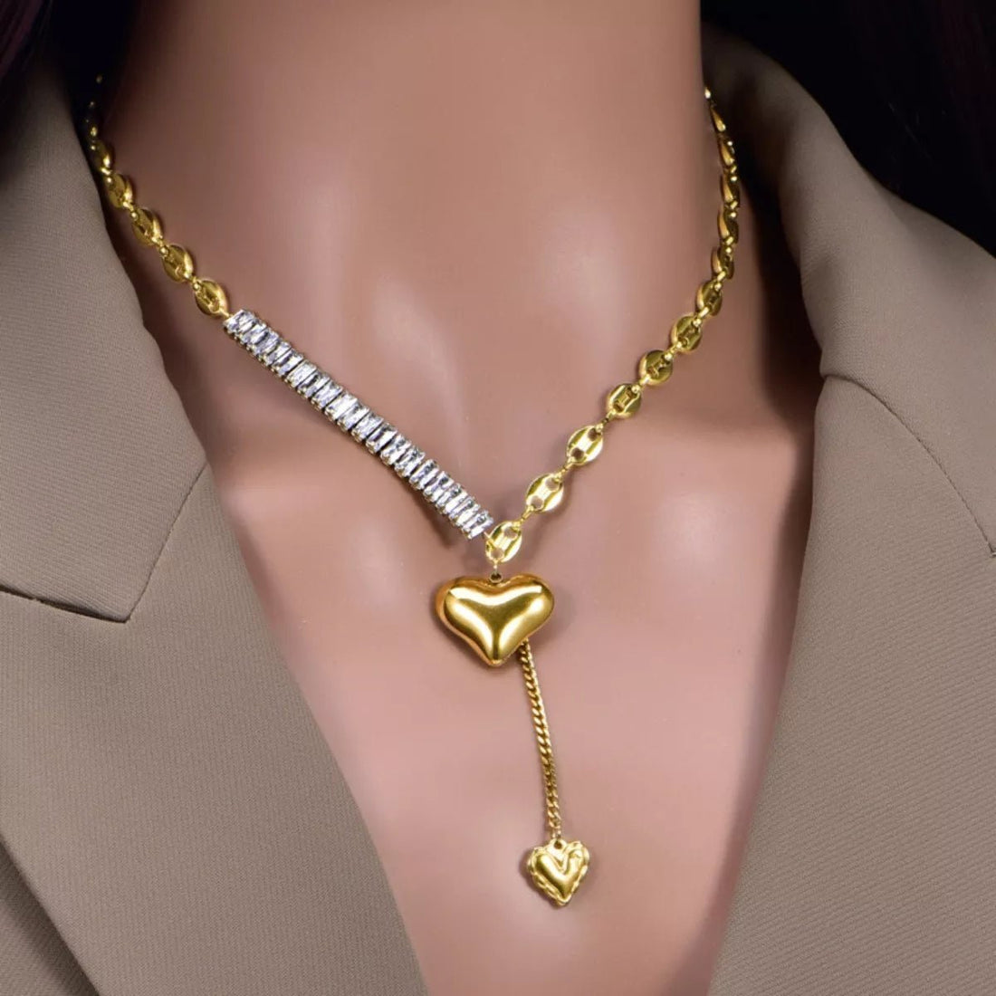 Gold Plated Heart Necklace - 