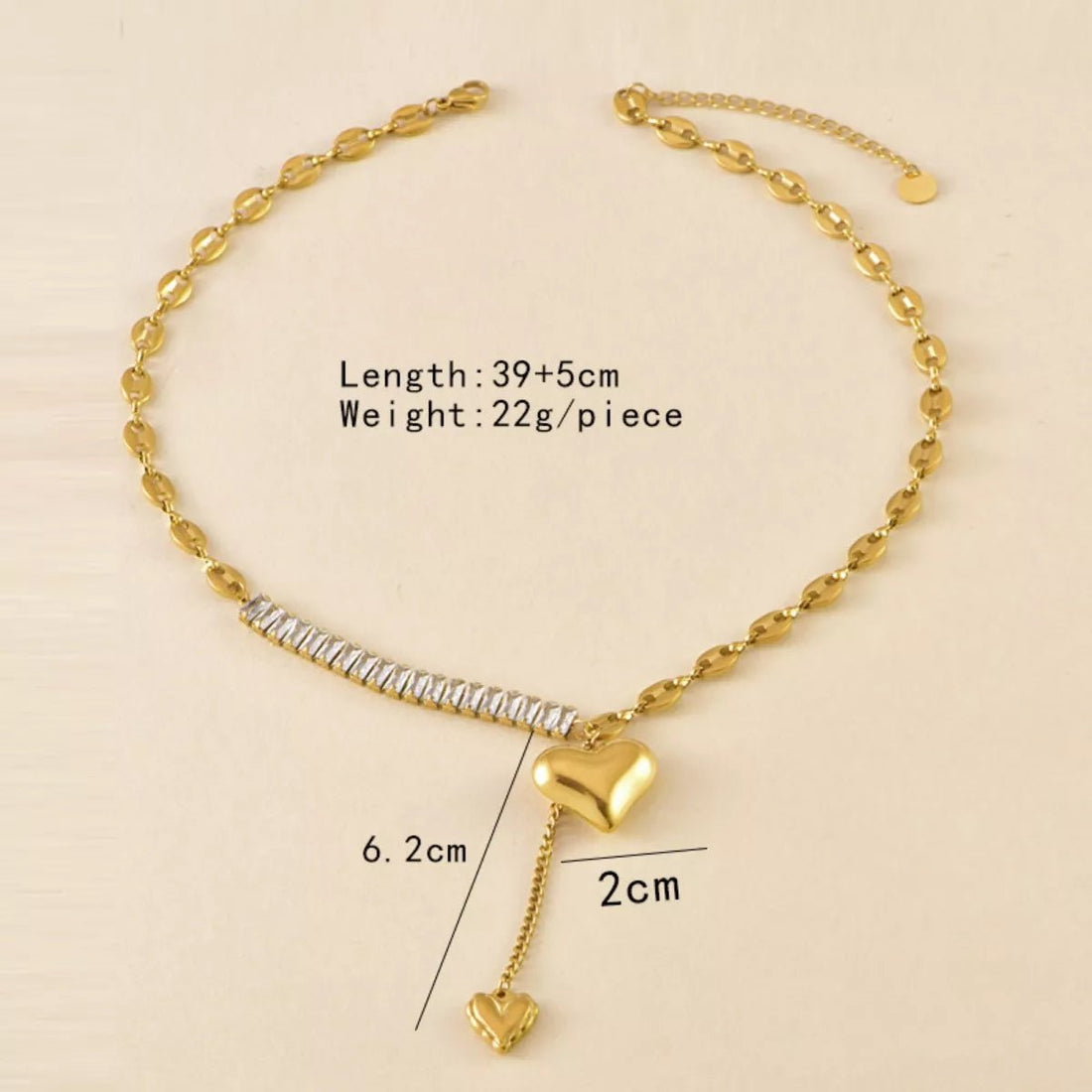 Gold Plated Heart Necklace - 