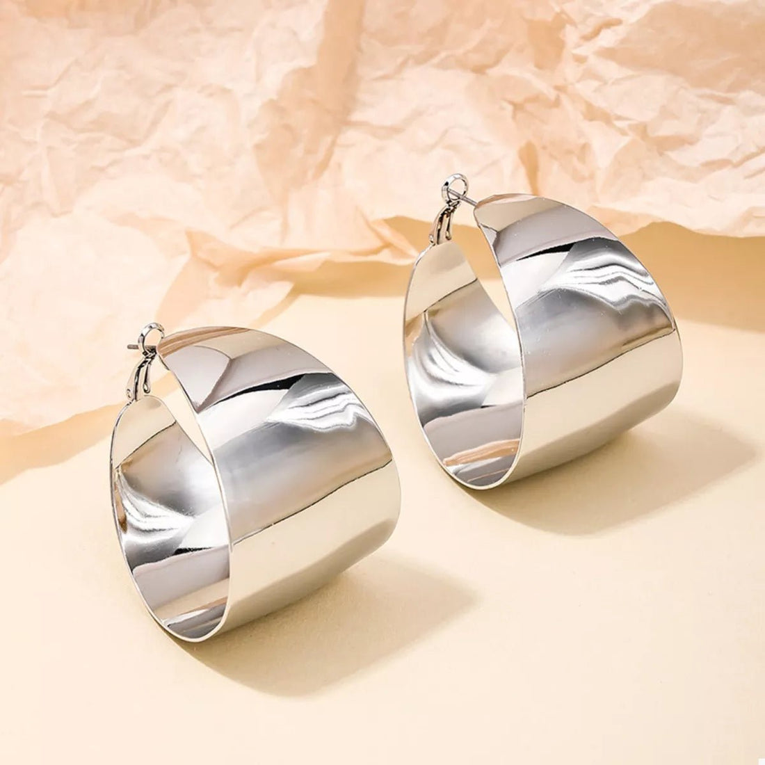 Gold & Silver Alloy Hoop Earrings - 