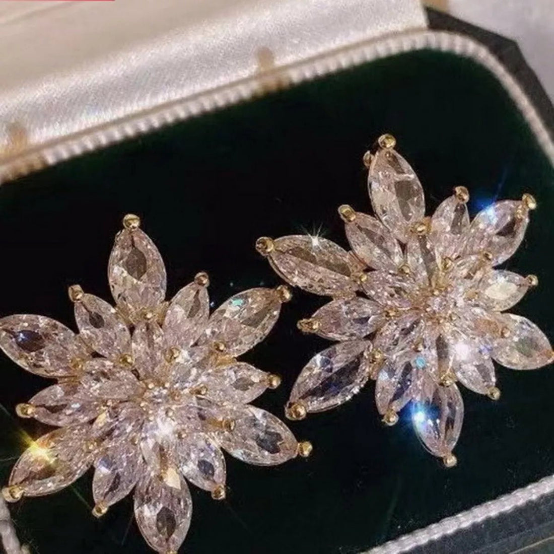 Gold Snowflake Stud Earrings - 