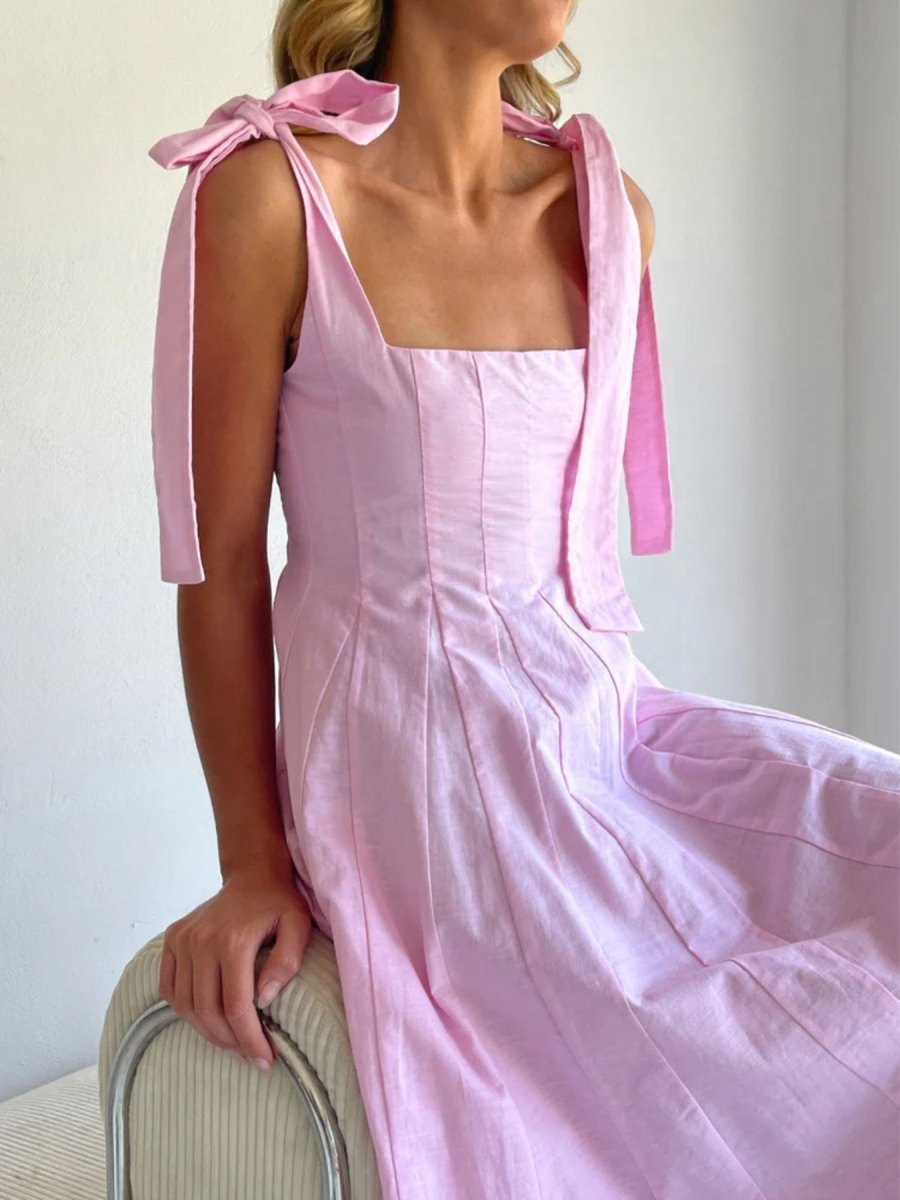 Gradient Tie Shoulder Maxi Dress - 