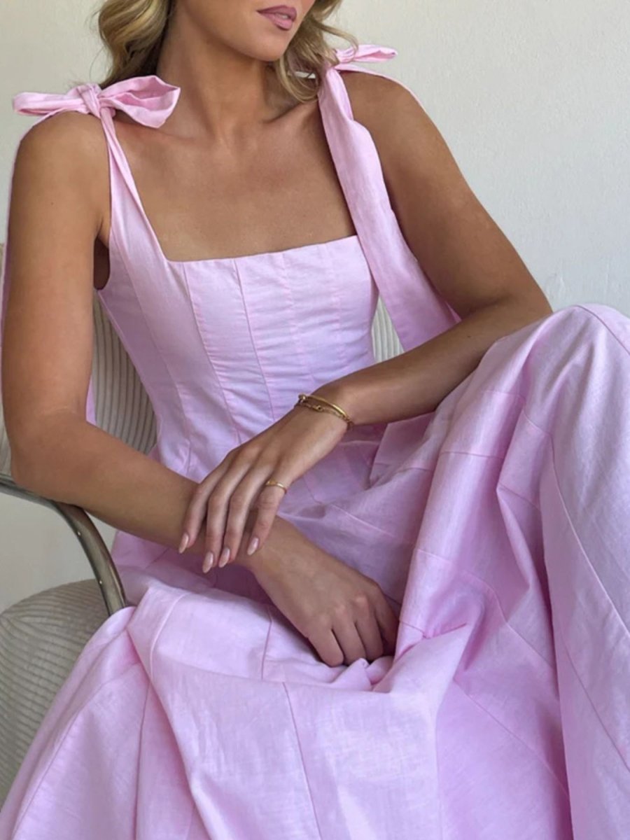 Gradient Tie Shoulder Maxi Dress - 