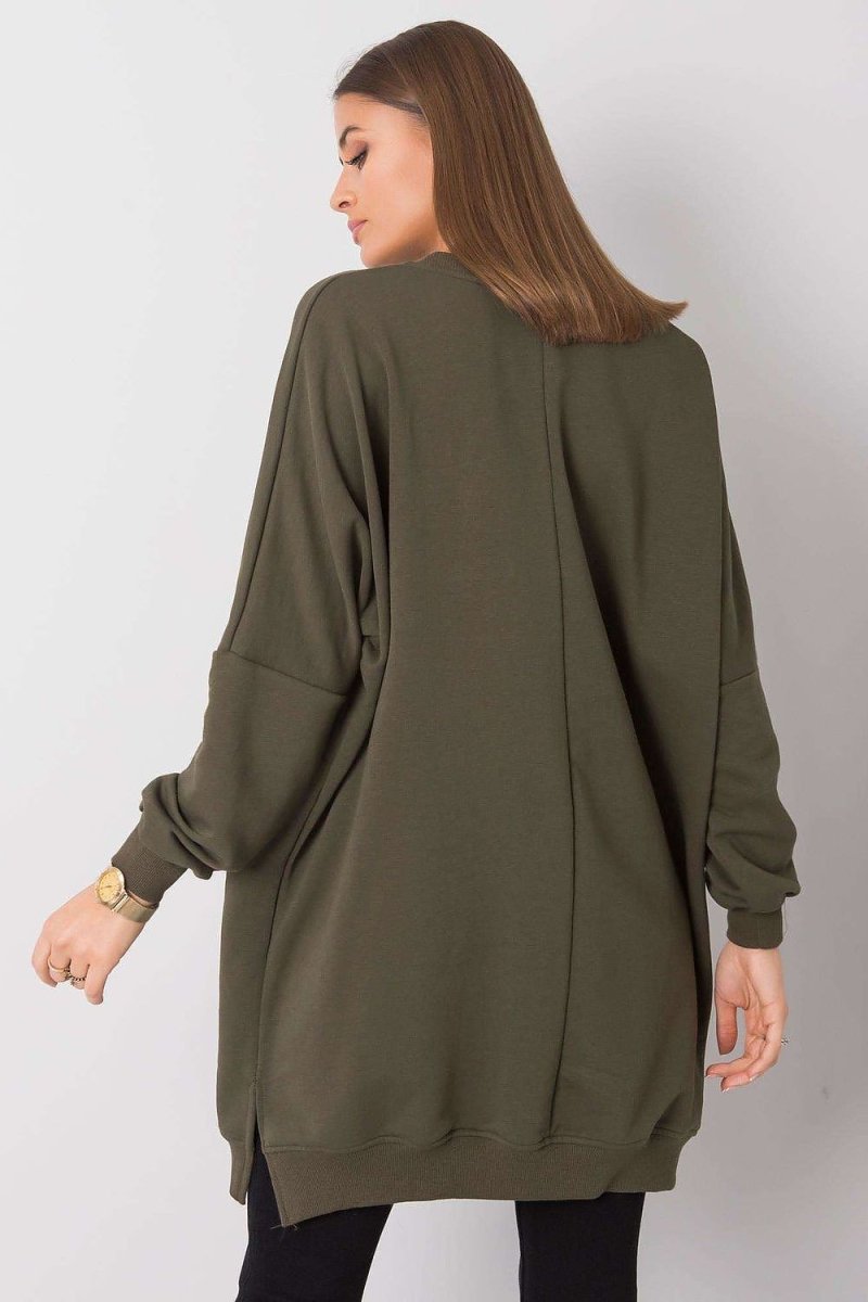 Green Cotton Sweatshirt Maxi Dress - 