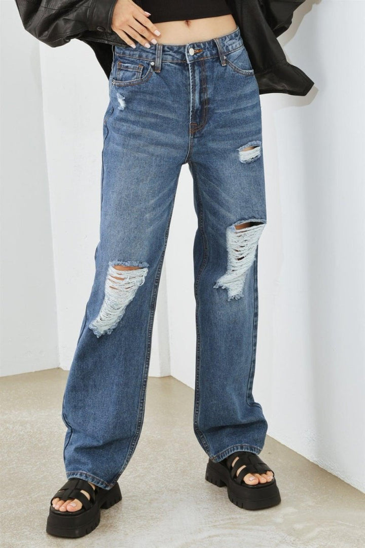 HAMMER COLLECTION Distressed High Waist Jeans - Bottoms Sale