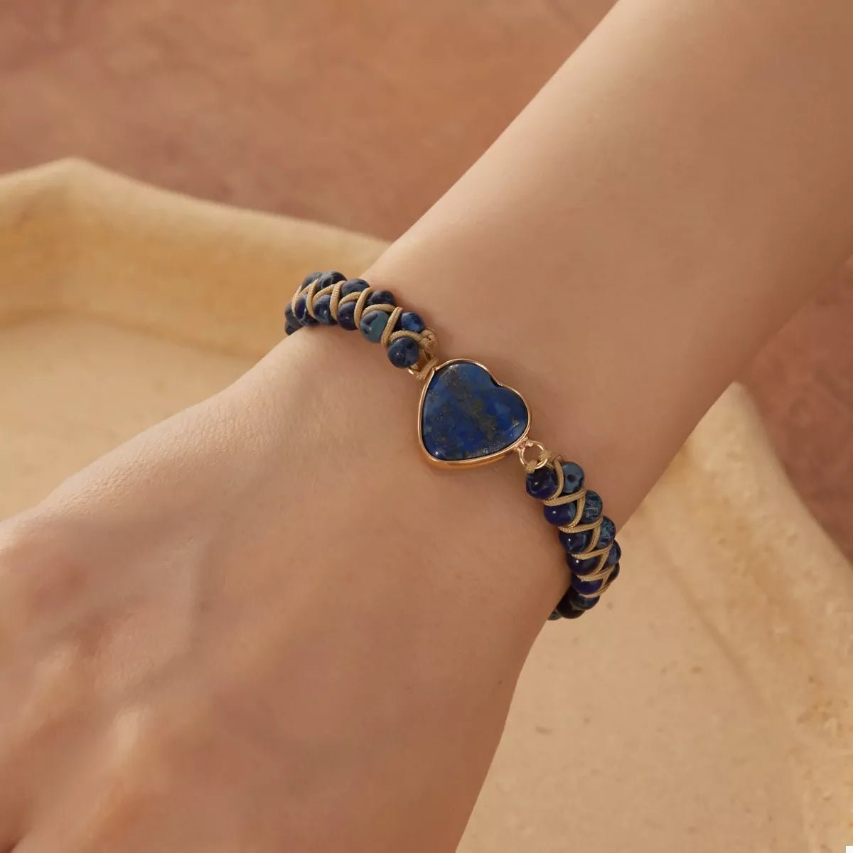 Heart Charm Beaded Bracelet - 