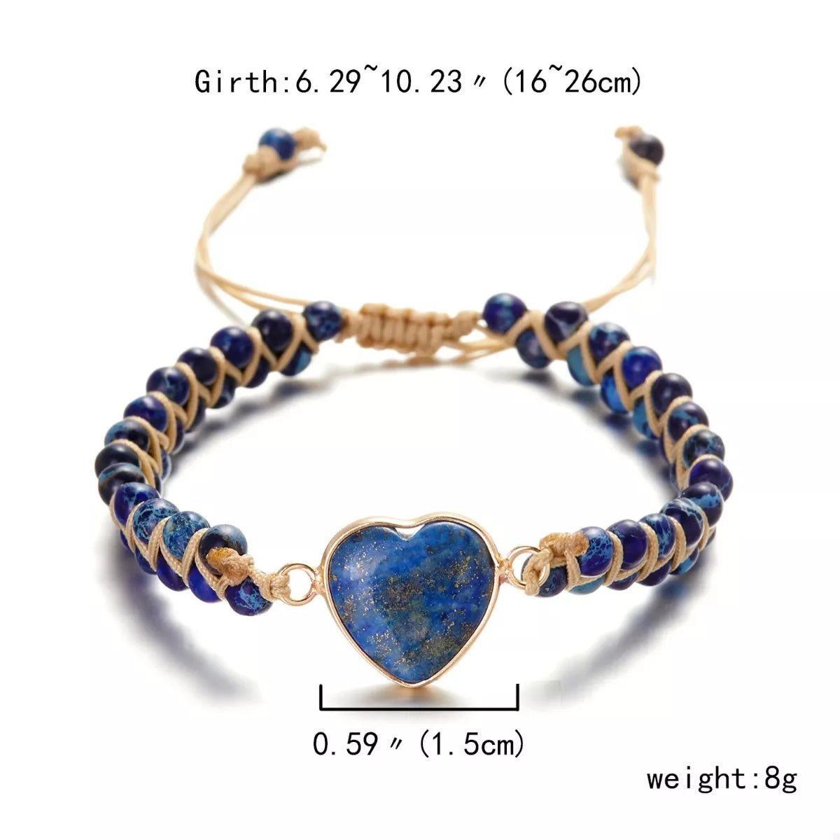 Heart Charm Beaded Bracelet - 