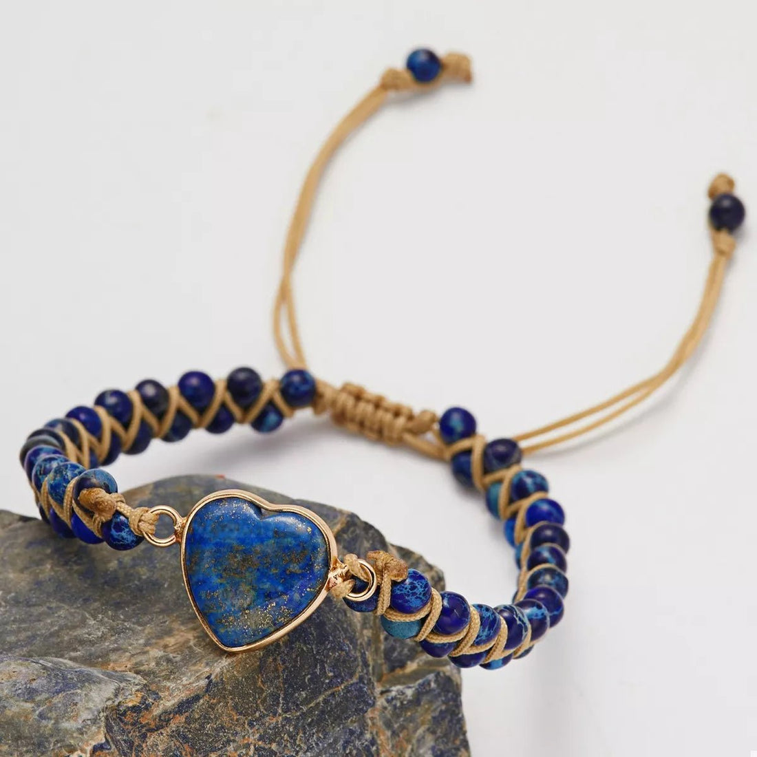 Heart Charm Beaded Bracelet - 
