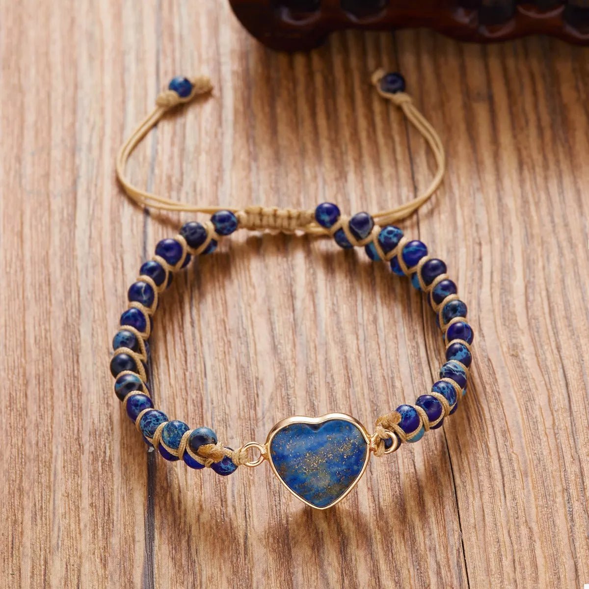 Heart Charm Beaded Bracelet - 