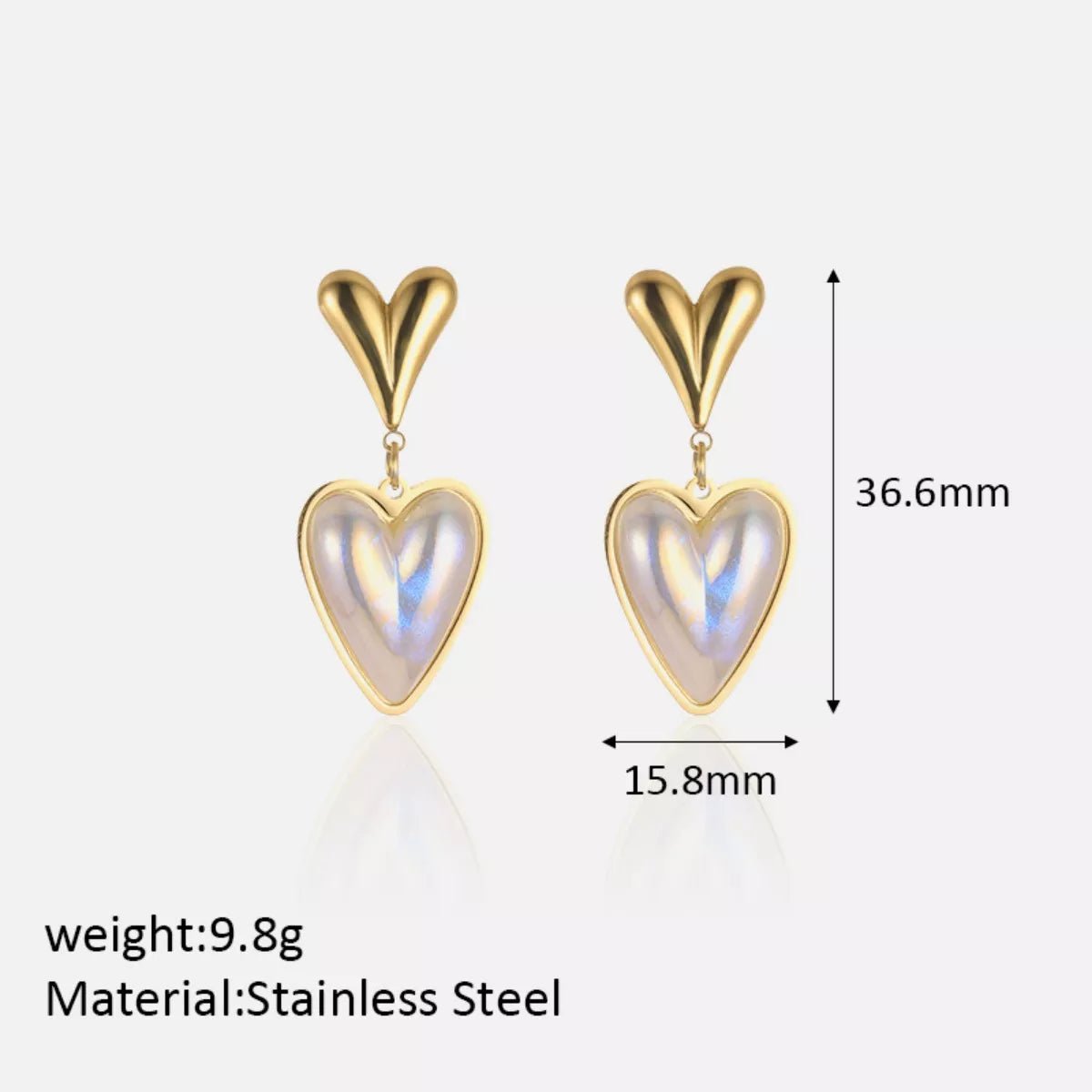 Heart Pearl Drop Earrings - 