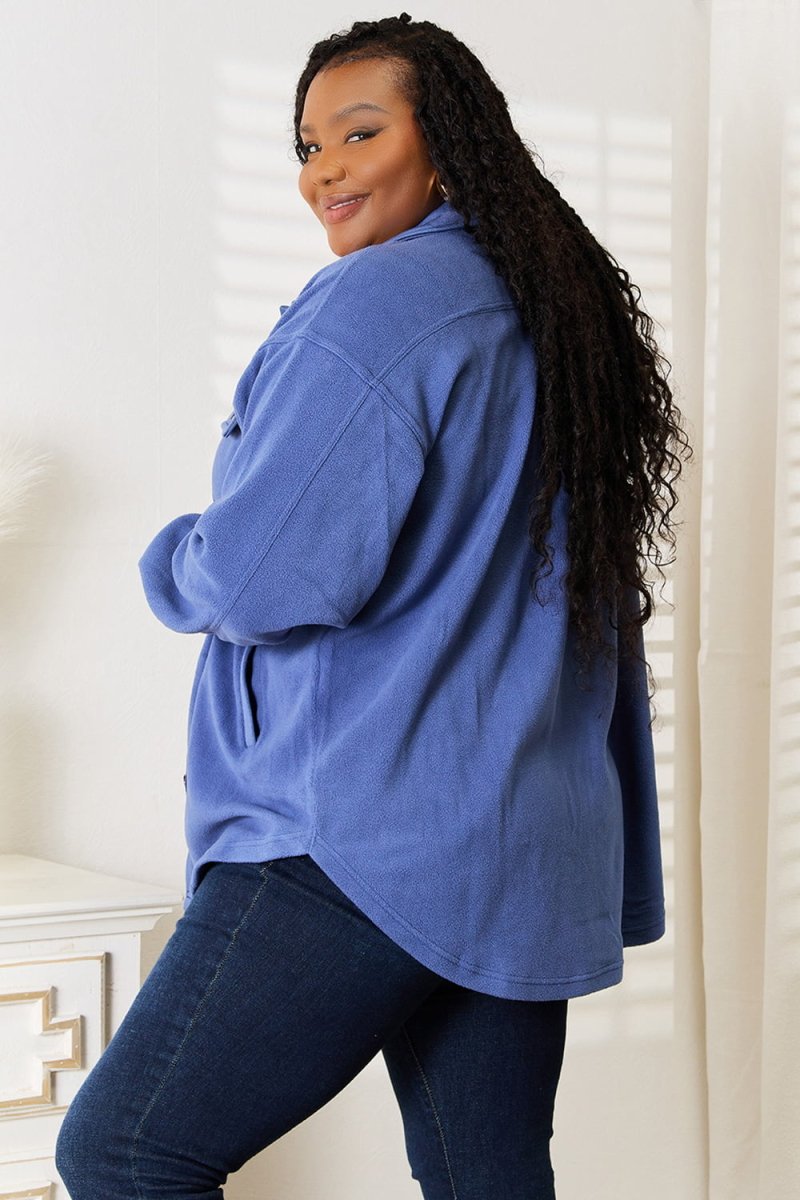 Heimish Cozy Girl Full Size Button Down Shacket - Outerwear
