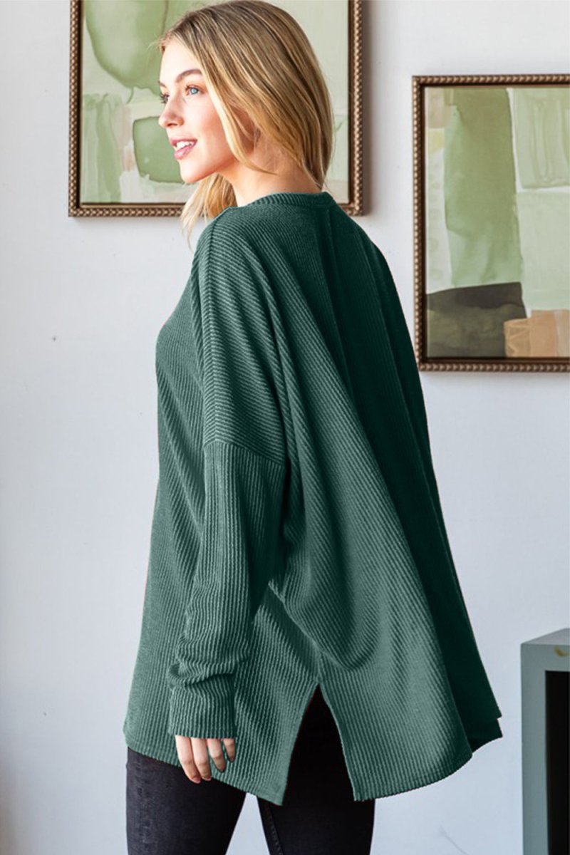 Heimish Sequin Nutcracker Long Sleeve Ribbed Top - Top