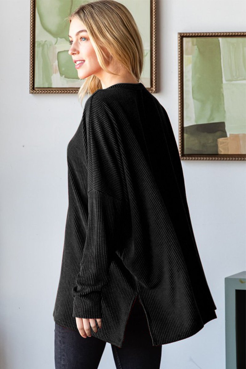 Heimish Sequin Nutcracker Long Sleeve Ribbed Top - Top