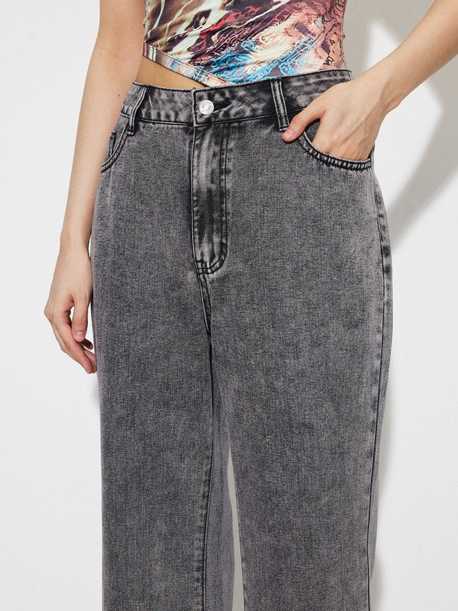 High Waist Bootcut Jeans with Pockets - Bottoms Sale