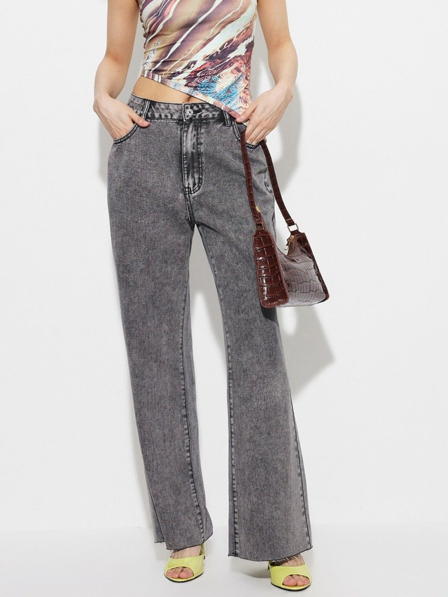 High Waist Bootcut Jeans with Pockets - Bottoms Sale