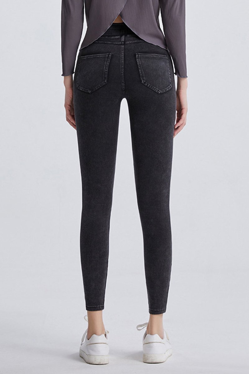 High Waist Cropped Jeans - Bottoms Sale