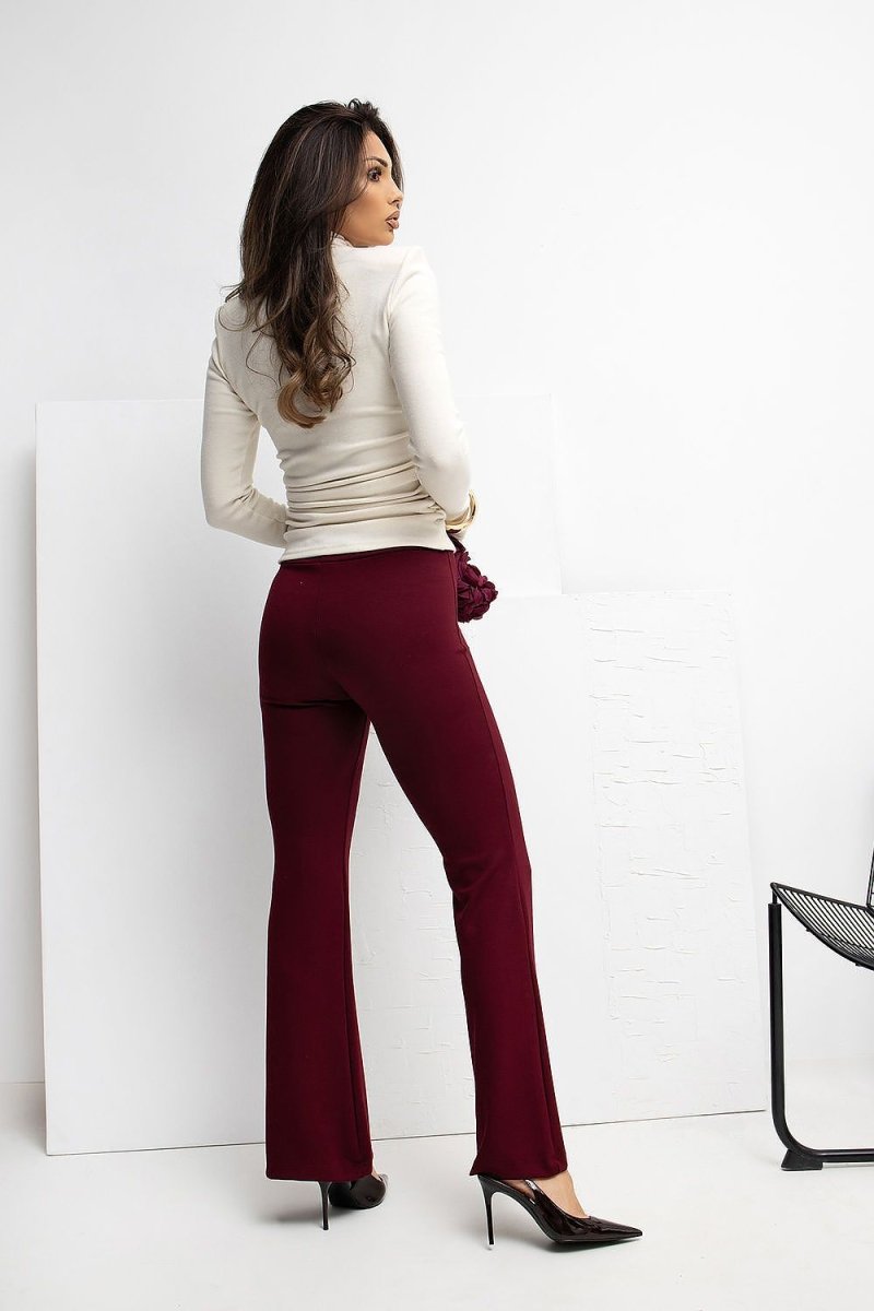 High Waist Flared Sweatpants with Drawstring - 