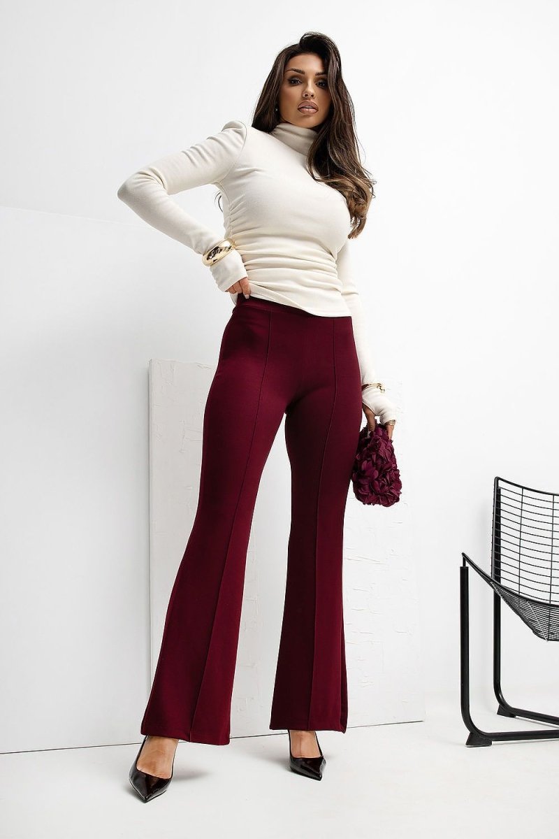 High Waist Flared Sweatpants with Drawstring - 
