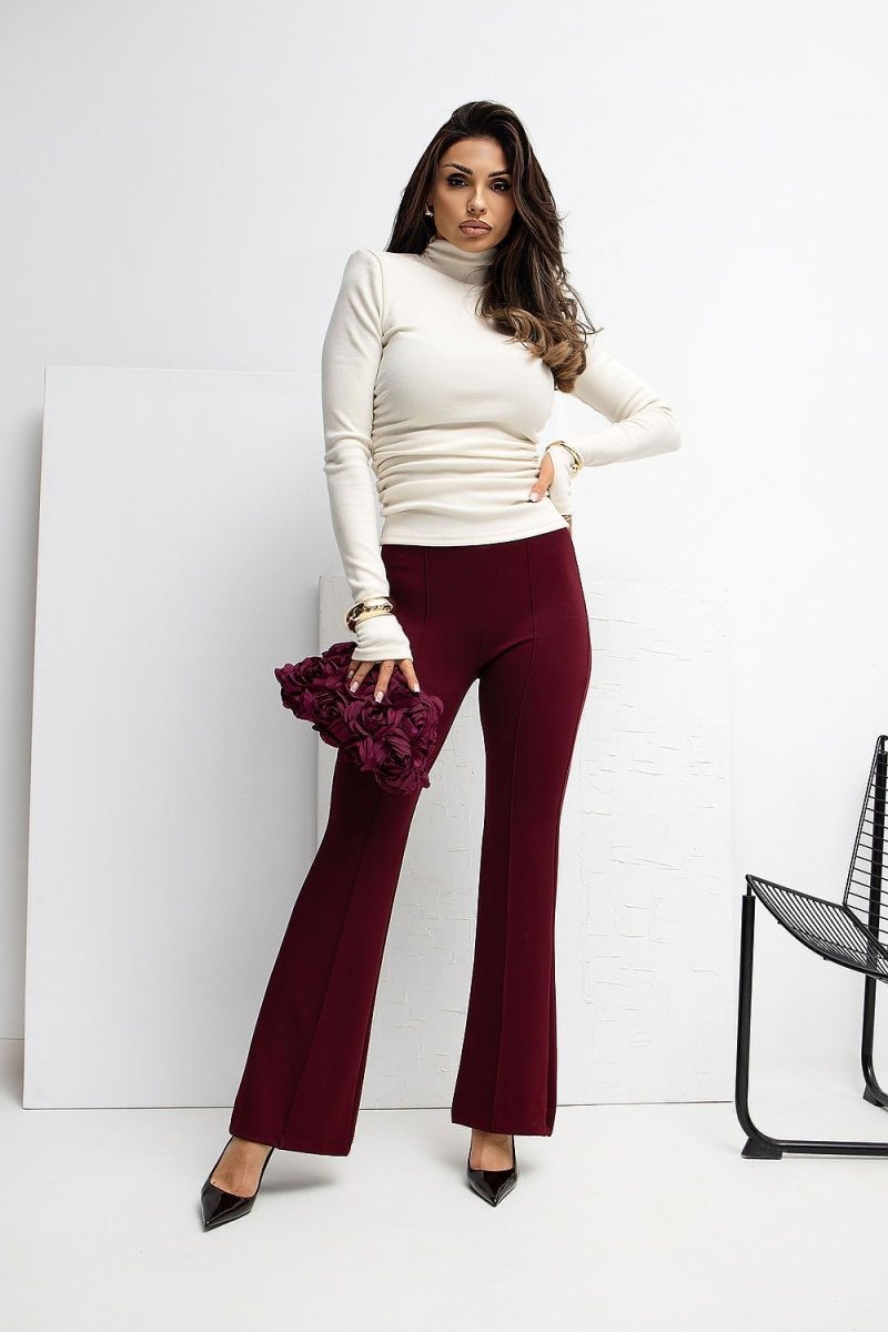 High Waist Flared Sweatpants with Drawstring - 