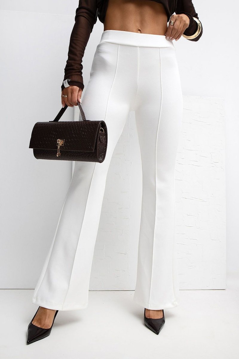 High Waist Flared Sweatpants with Drawstring - 