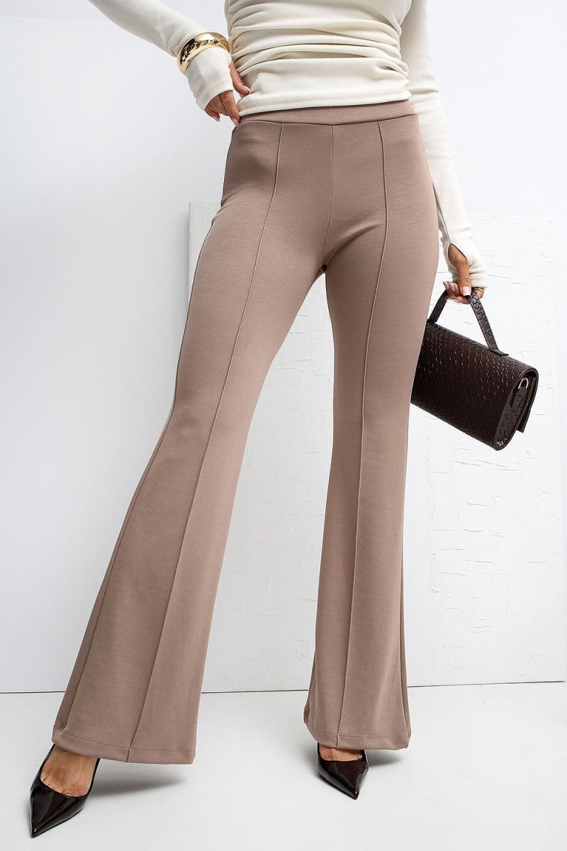 High Waist Flared Sweatpants with Drawstring - 
