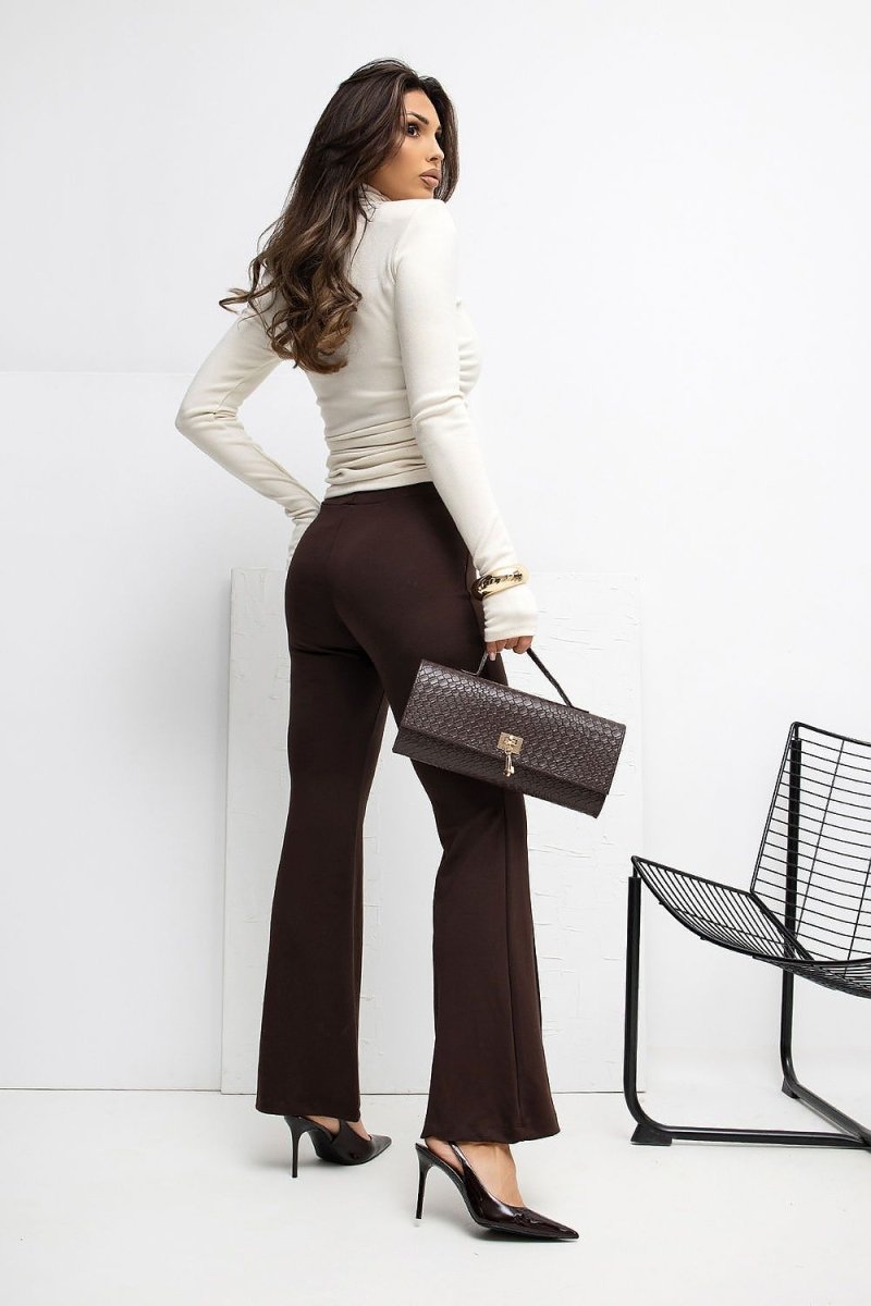 High Waist Flared Sweatpants with Drawstring - 