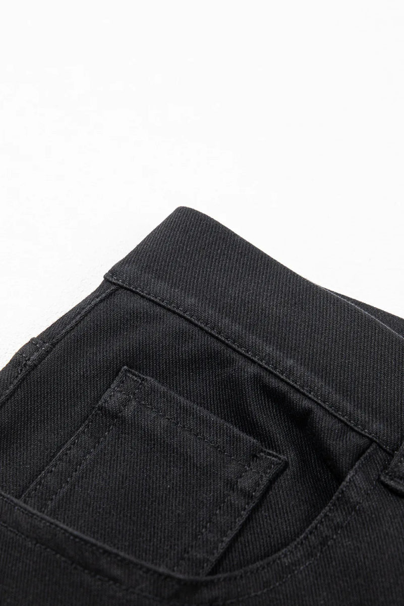 High Waist Jeans with Pockets - Bottoms Sale