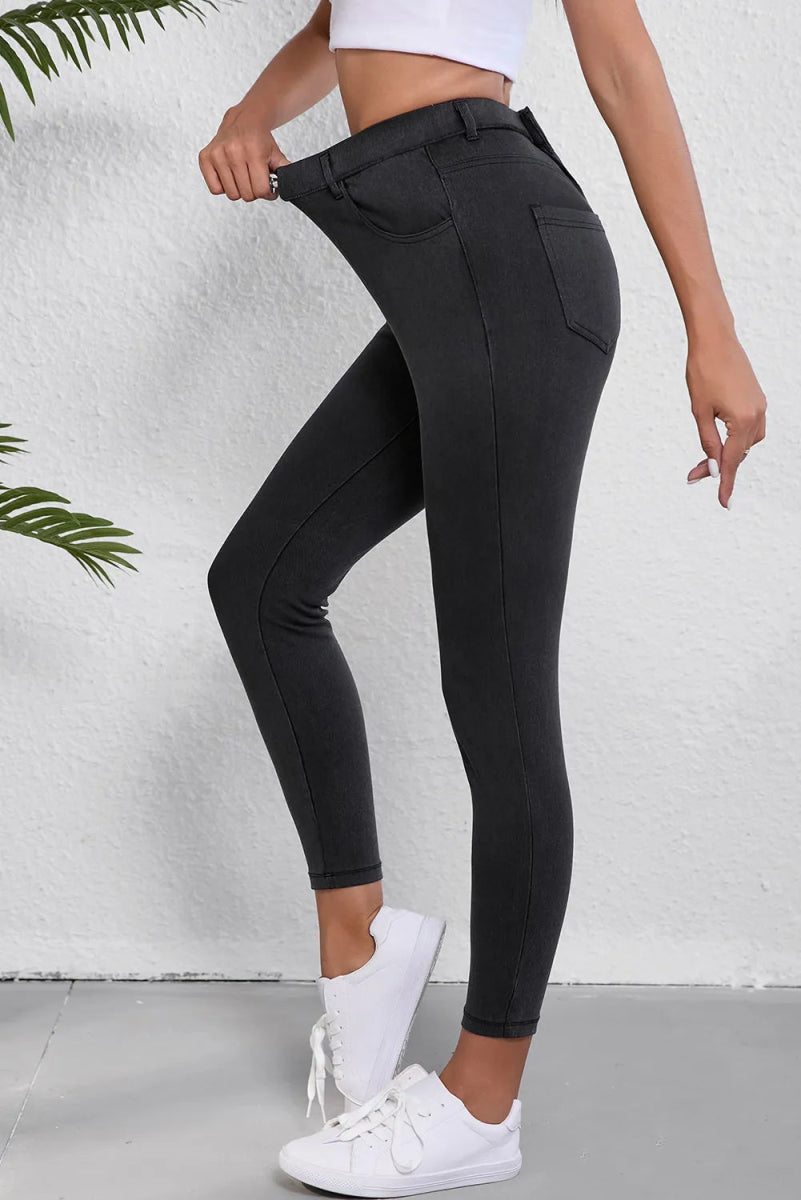 High Waist Jeans with Pockets - Bottoms Sale