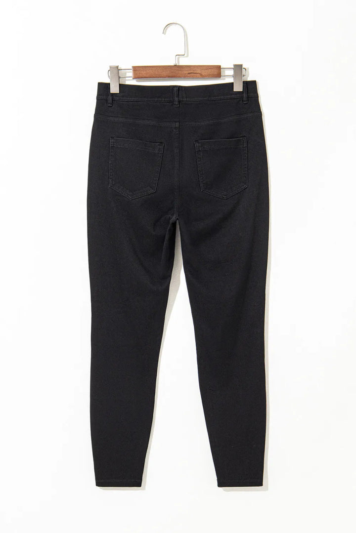 High Waist Jeans with Pockets - Bottoms Sale