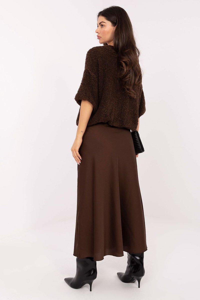 High Waist Satin Maxi Skirt - 
