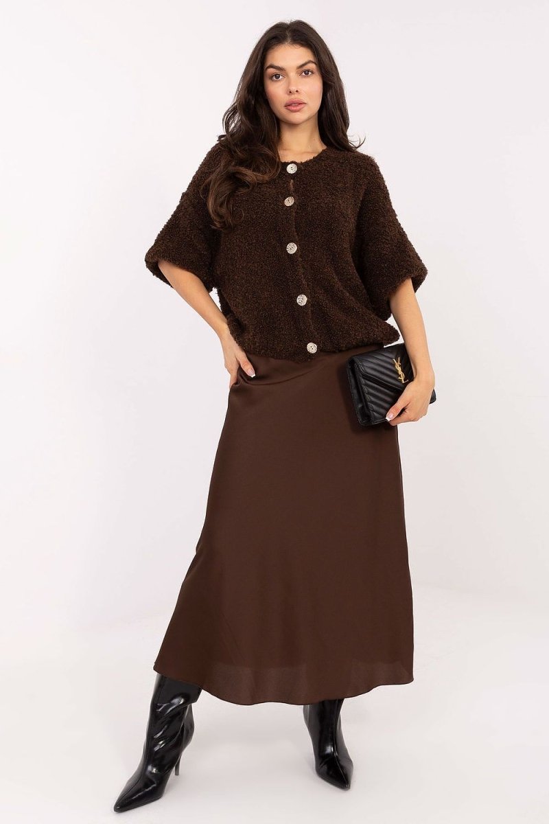 High Waist Satin Maxi Skirt - 