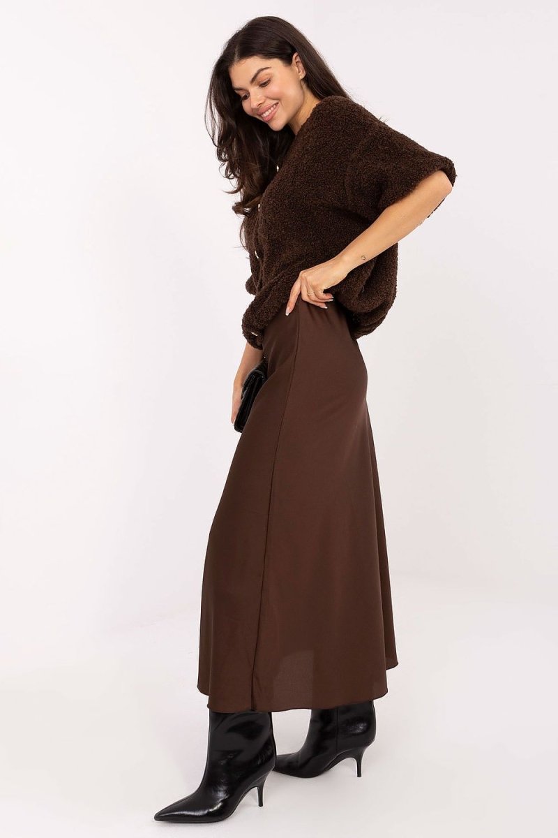 High Waist Satin Maxi Skirt - 
